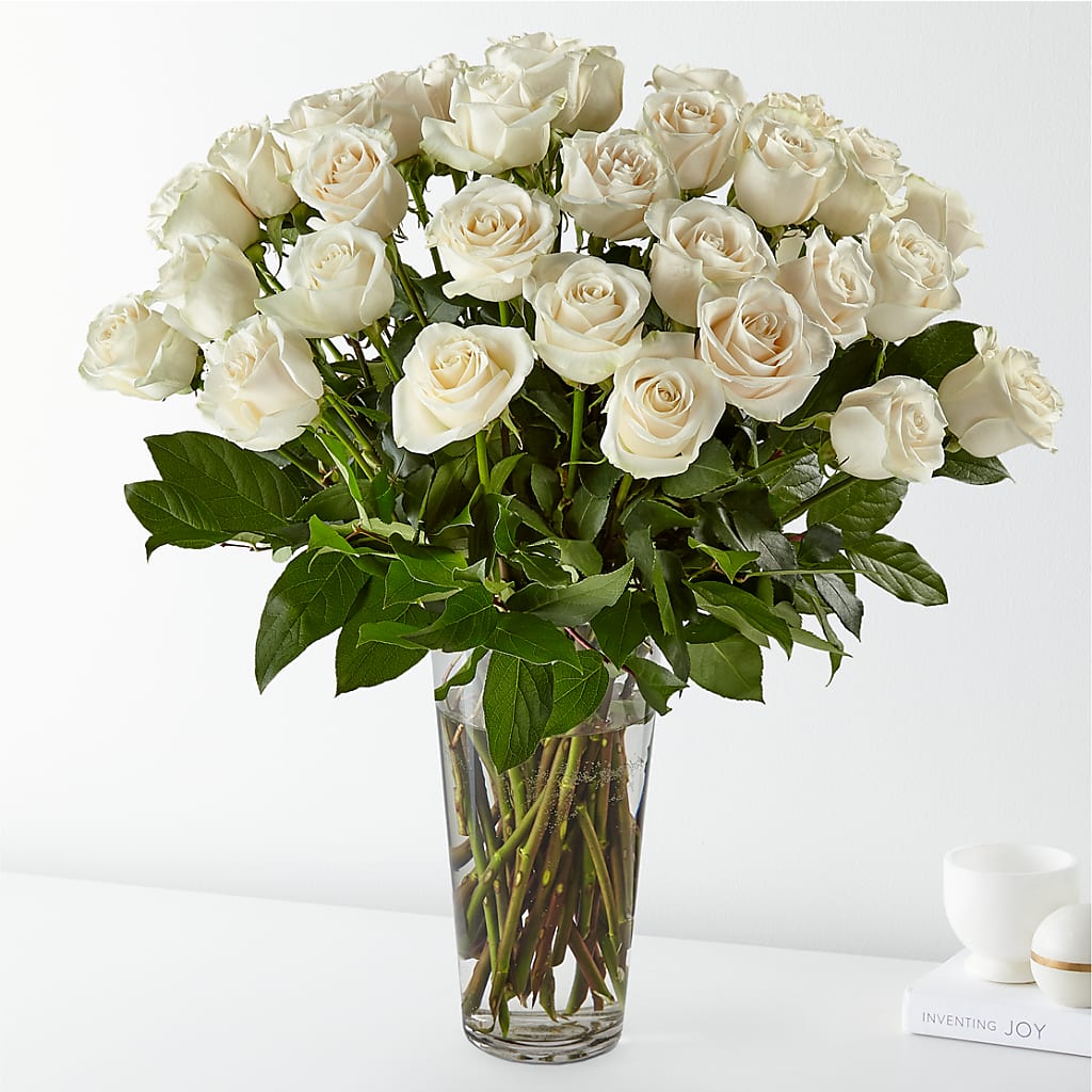 Long Stem White Rose Bouquet – THE FLOWER PATCH & GIFT SHOPPE, Lehighton PA