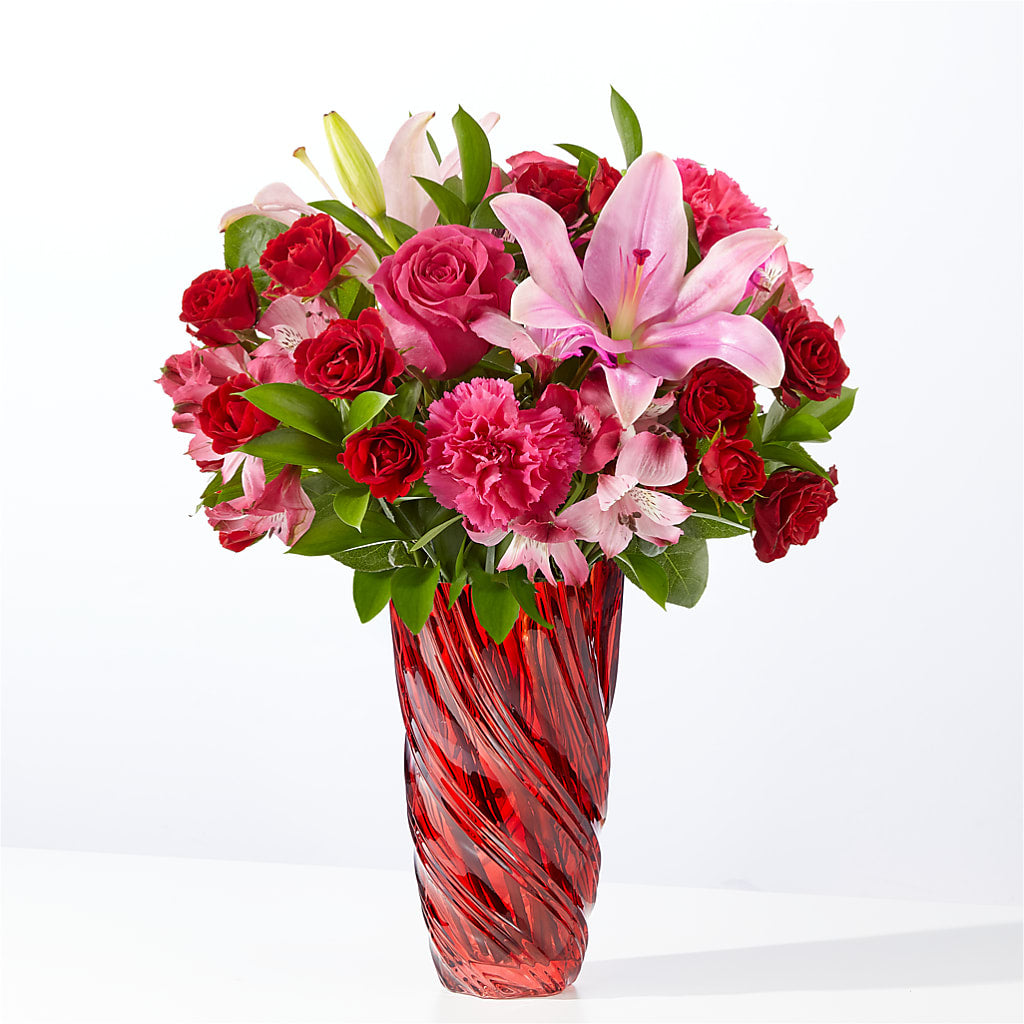 In Love Bouquet with Luxe Swirl Vase – THE FLOWER PATCH & GIFT SHOPPE, Lehighton PA