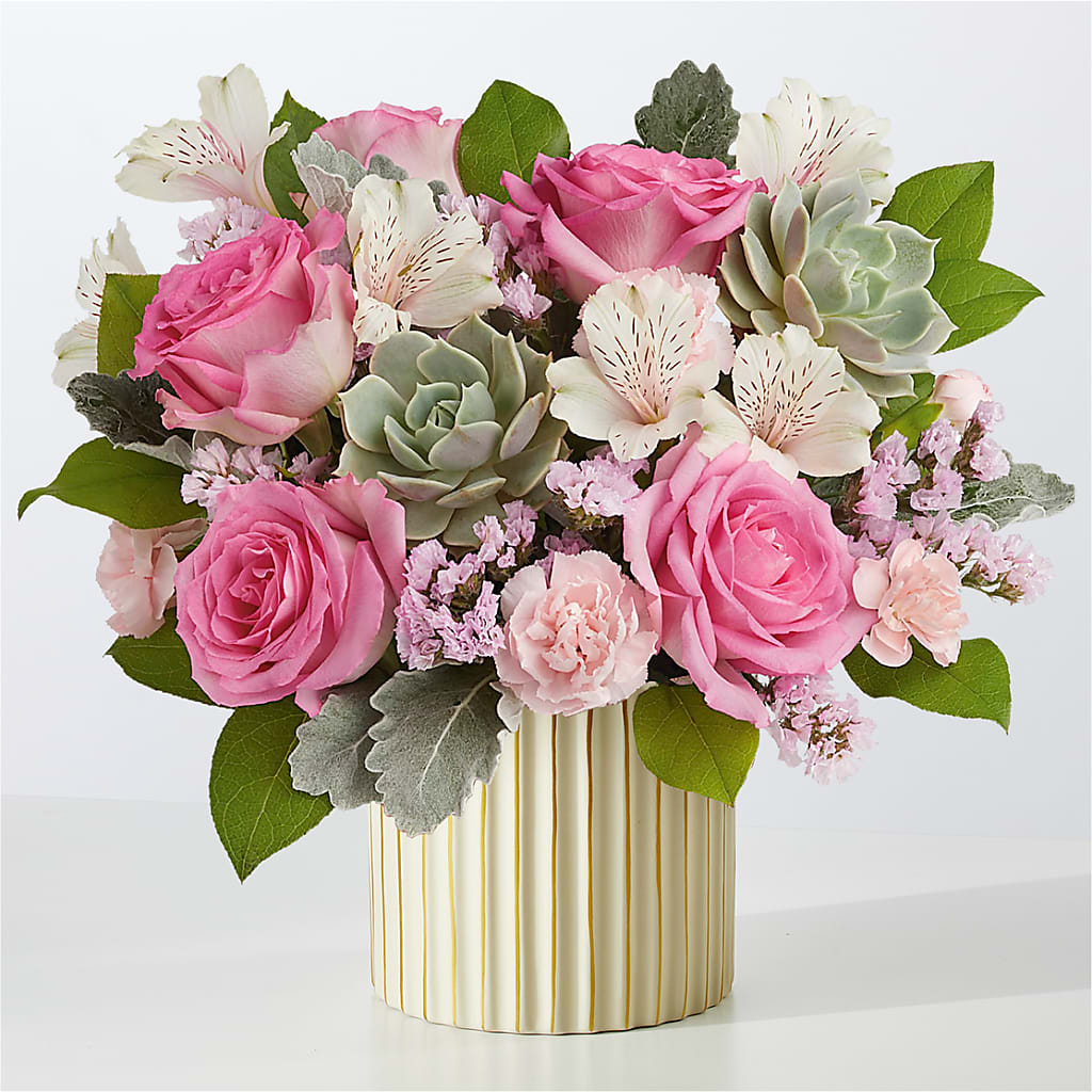 Dusty Rose Bouquet with Ivory Vase – THE FLOWER PATCH & GIFT SHOPPE, Lehighton PA