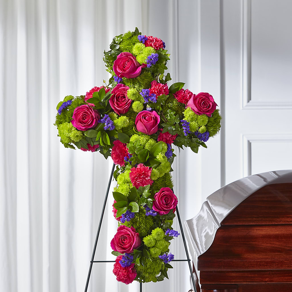 Tribute Rose Floral Cross – THE FLOWER PATCH & GIFT SHOPPE, Lehighton PA
