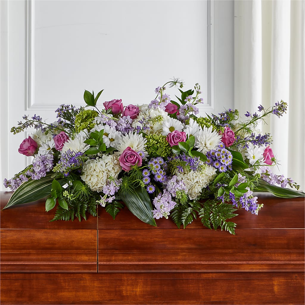 Meadows of Serenity Casket Spray – THE FLOWER PATCH & GIFT SHOPPE, Lehighton PA