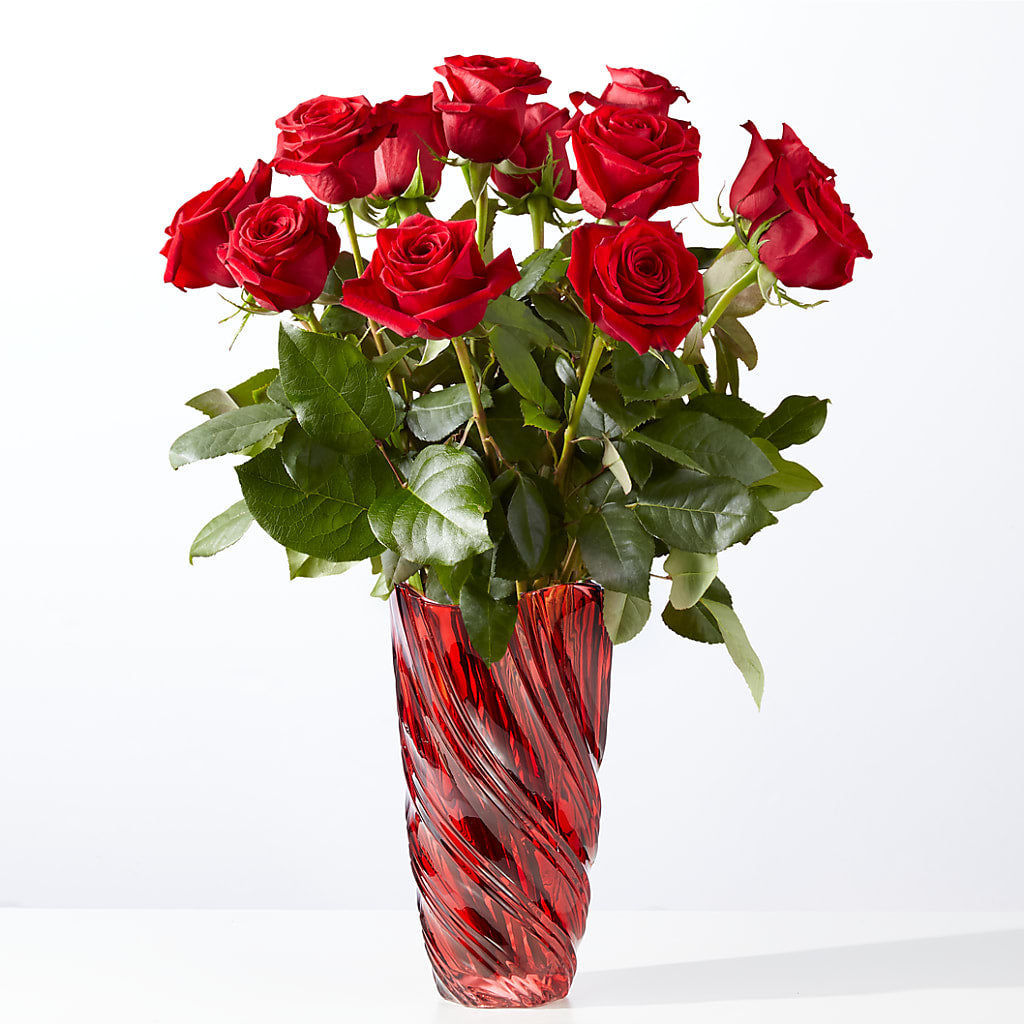 Classic Love Red Rose Bouquet with Luxe Swirl Vase – THE FLOWER PATCH & GIFT SHOPPE, Lehighton PA
