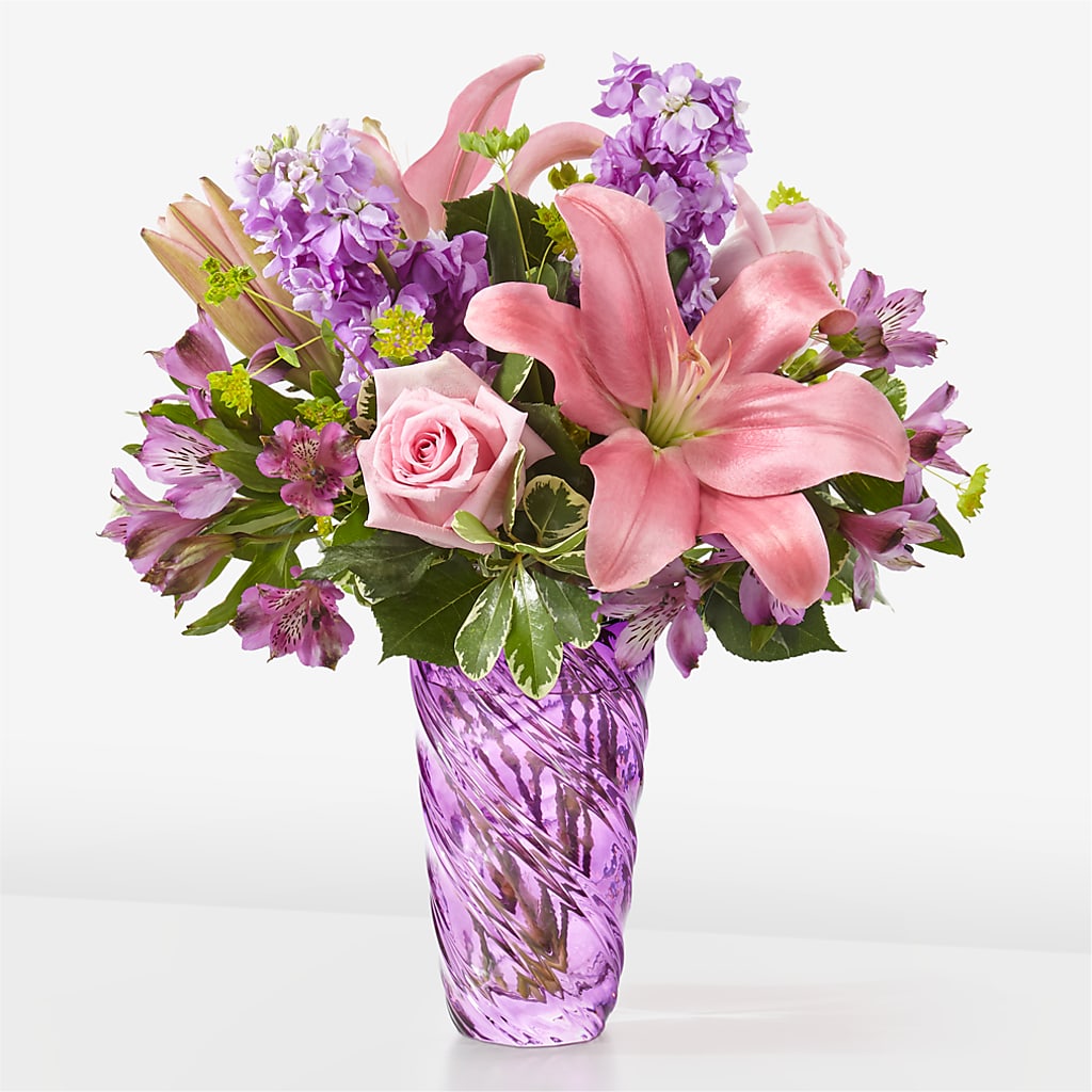 Precious Petals Bouquet with Luxe Swirl Vase – THE FLOWER PATCH & GIFT SHOPPE, Lehighton PA