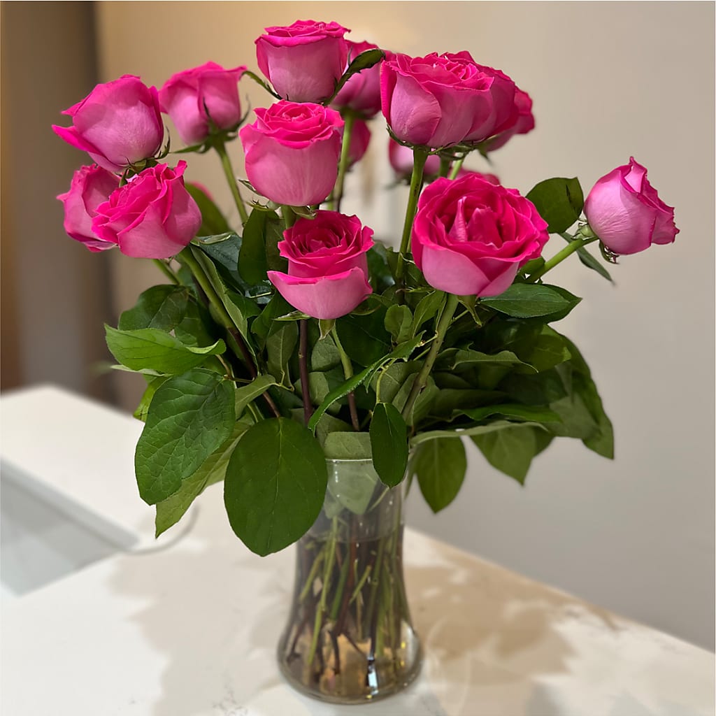 Long Stem Pink Rose Bouquet – THE FLOWER PATCH & GIFT SHOPPE, Lehighton PA